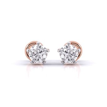 Ivana Jewels Earrings Rose Gold / 14KT Solitaire Studs Earring For Her