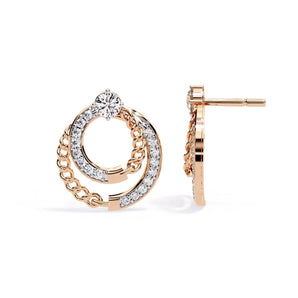 Ivana Jewels Earrings Rose Gold / 14KT Swirling Circle Earrings
