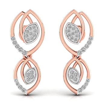 Ivana Jewels Earrings Rose Gold / 14KT Teardrop Diamond Stud Earrings
