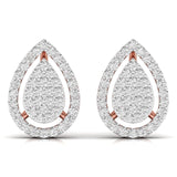 Ivana Jewels Earrings Rose Gold / 14KT Teardrop Round Cut Diamond Earrings