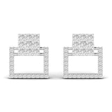 Ivana Jewels Earrings Rose Gold / 18KT Square Style Round Cut Diamond Earring Studs
