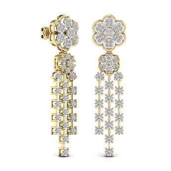 Ivana Jewels Earrings Round Cut Diamonds Dangler Earring