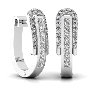 Ivana Jewels Earrings Round Cut Diamonds Halo Earring