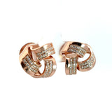 Ivana Jewels Earrings Round Diamonds Knot Hoops Earrings
