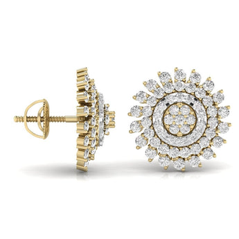 Ivana Jewels Earrings Round Diamonds Studs For Her