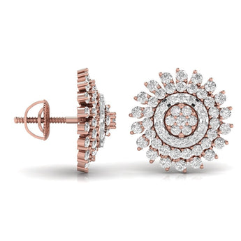 Ivana Jewels Earrings Round Diamonds Studs For Her