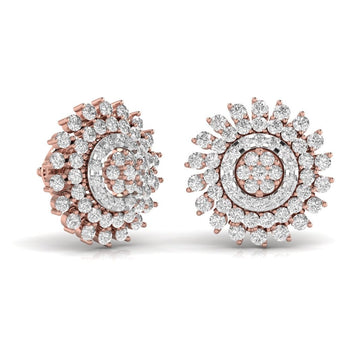 Ivana Jewels Earrings Round Diamonds Studs For Her