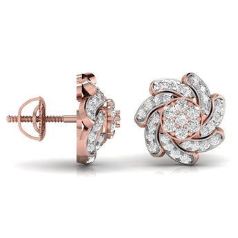 Ivana Jewels Earrings Swirl Design Studs