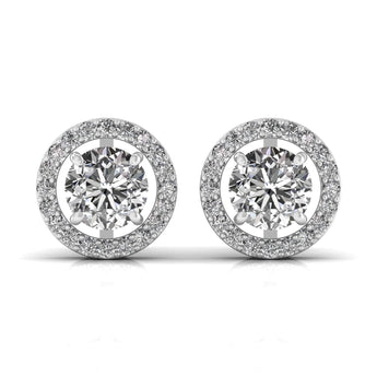 Ivana Jewels Earrings White Gold / 14KT 2.5 Carat Centre Round Solitaire Diamond Earring