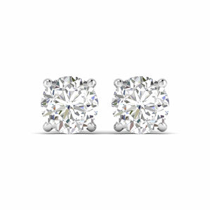 Ivana Jewels Earrings White Gold / 14KT 2.5 Carats Each Round Diamonds 4-Prongs Settings Studs Earrings
