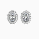 Ivana Jewels Earrings White Gold / 14KT 40 Pointers Oval Shape Centre Solitaire Diamond Studs Earring