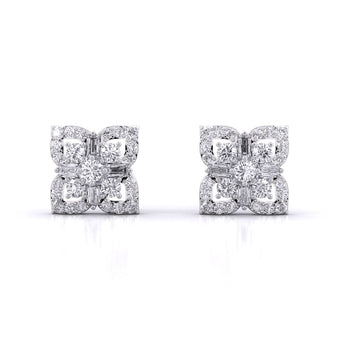 Ivana Jewels Earrings White Gold / 14KT Antique Diamond Cluster Studs