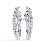 Ivana Jewels Earrings White Gold / 14KT Baguette and Round Diamond Hoops