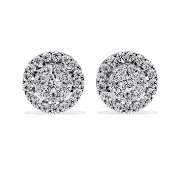 Ivana Jewels Earrings White Gold / 14KT Chic  Diamond Earrings for Women