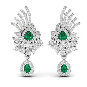 Ivana Jewels Earrings White Gold / 14KT Coloured, Fancy Shape & Round Shape Diamonds Earring