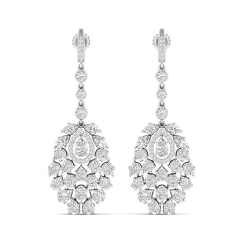 Ivana Jewels Earrings White Gold / 14KT Exquisite Diamond Statement Earrings