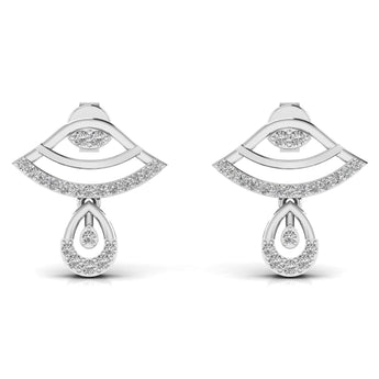 Ivana Jewels Earrings White Gold / 14KT Eye Style Round Cut Women's Earring