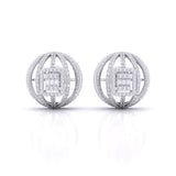 Ivana Jewels Earrings White Gold / 14KT Fancy Baguette & Round Diamonds HALO Earrings
