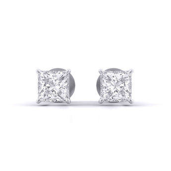 Ivana Jewels Earrings White Gold / 14KT Fancy Princess Shape studs Earrings