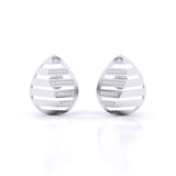 Ivana Jewels Earrings White Gold / 14KT Gleaming Leaf Pattern Diamond Earrings