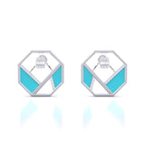 Ivana Jewels Earrings White Gold / 14KT Matrix Octagon Earrings