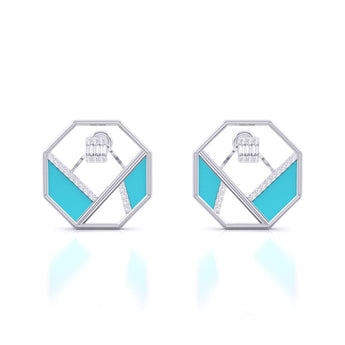 Ivana Jewels Earrings White Gold / 14KT Matrix Octagon Earrings