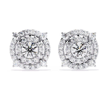 Ivana Jewels Earrings White Gold / 14KT Multi-Halo Diamond Earrings