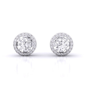Ivana Jewels Earrings White Gold / 14KT Posh Halo Earrings