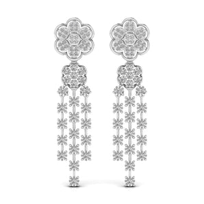 Ivana Jewels Earrings White Gold / 14KT Round Cut Diamonds Dangler Earring
