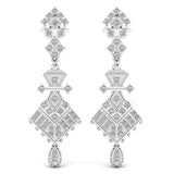 Ivana Jewels Earrings White Gold / 14KT Royal Style Round Cut Diamond Dangler Earring