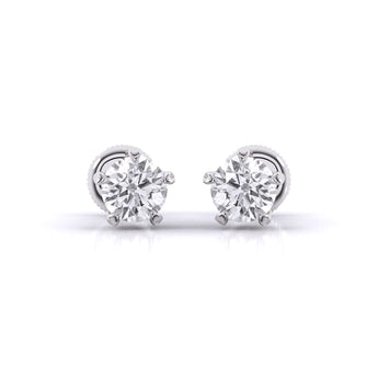 Ivana Jewels Earrings White Gold / 14KT Solitaire Studs Earring For Her