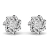 Ivana Jewels Earrings White Gold / 14KT Swirl Design Studs