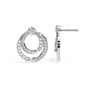 Ivana Jewels Earrings White Gold / 14KT Swirling Circle Earrings