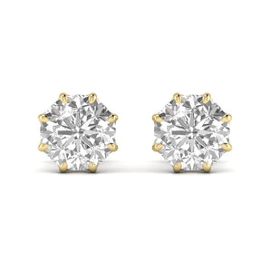 Ivana Jewels Earrings Yellow Gold / 14KT 1.5 Carats Each Round Diamond 8 Prong Setting Studs Earring