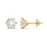 Ivana Jewels Earrings Yellow Gold / 14KT 2.13 Carats Each Round Diamonds 6-prongs Setting Studs Earrings