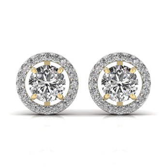 Ivana Jewels Earrings Yellow Gold / 14KT 2.5 Carat Centre Round Solitaire Diamond Earring