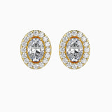 Ivana Jewels Earrings Yellow Gold / 14KT 40 Pointers Oval Shape Centre Solitaire Diamond Studs Earring