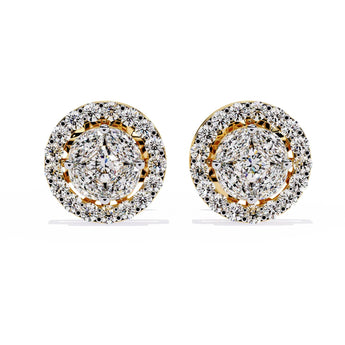 Ivana Jewels Earrings Yellow Gold / 14KT Chic  Diamond Earrings for Women