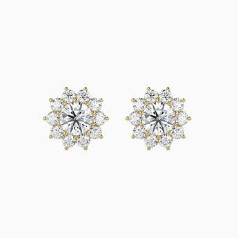 Ivana Jewels Earrings Yellow Gold / 14KT Cluster Setting Stud Flower Earring