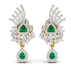 Ivana Jewels Earrings Yellow Gold / 14KT Coloured, Fancy Shape & Round Shape Diamonds Earring