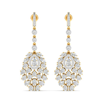Ivana Jewels Earrings Yellow Gold / 14KT Exquisite Diamond Statement Earrings