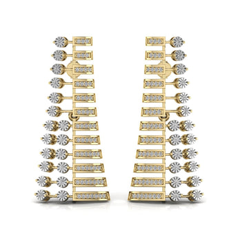 Ivana Jewels Earrings Yellow Gold / 14KT Lab Grown Diamonds Hanging Earring
