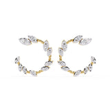 Ivana Jewels Earrings Yellow Gold / 14KT Leaf Design Hoop Earrings