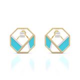 Ivana Jewels Earrings Yellow Gold / 14KT Matrix Octagon Earrings