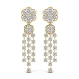 Ivana Jewels Earrings Yellow Gold / 14KT Round Cut Diamonds Dangler Earring