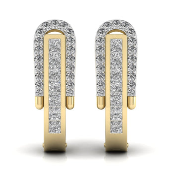 Ivana Jewels Earrings Yellow Gold / 14KT Round Cut Diamonds Halo Earring