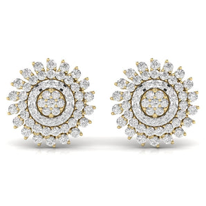 Ivana Jewels Earrings Yellow Gold / 14KT Round Diamonds Studs For Her
