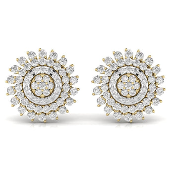 Ivana Jewels Earrings Yellow Gold / 14KT Round Diamonds Studs For Her