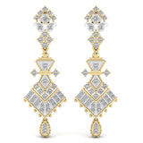 Ivana Jewels Earrings Yellow Gold / 14KT Royal Style Round Cut Diamond Dangler Earring