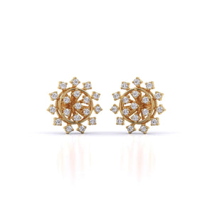 Ivana Jewels Earrings Yellow Gold / 14KT Snowflake Diamond Studs
